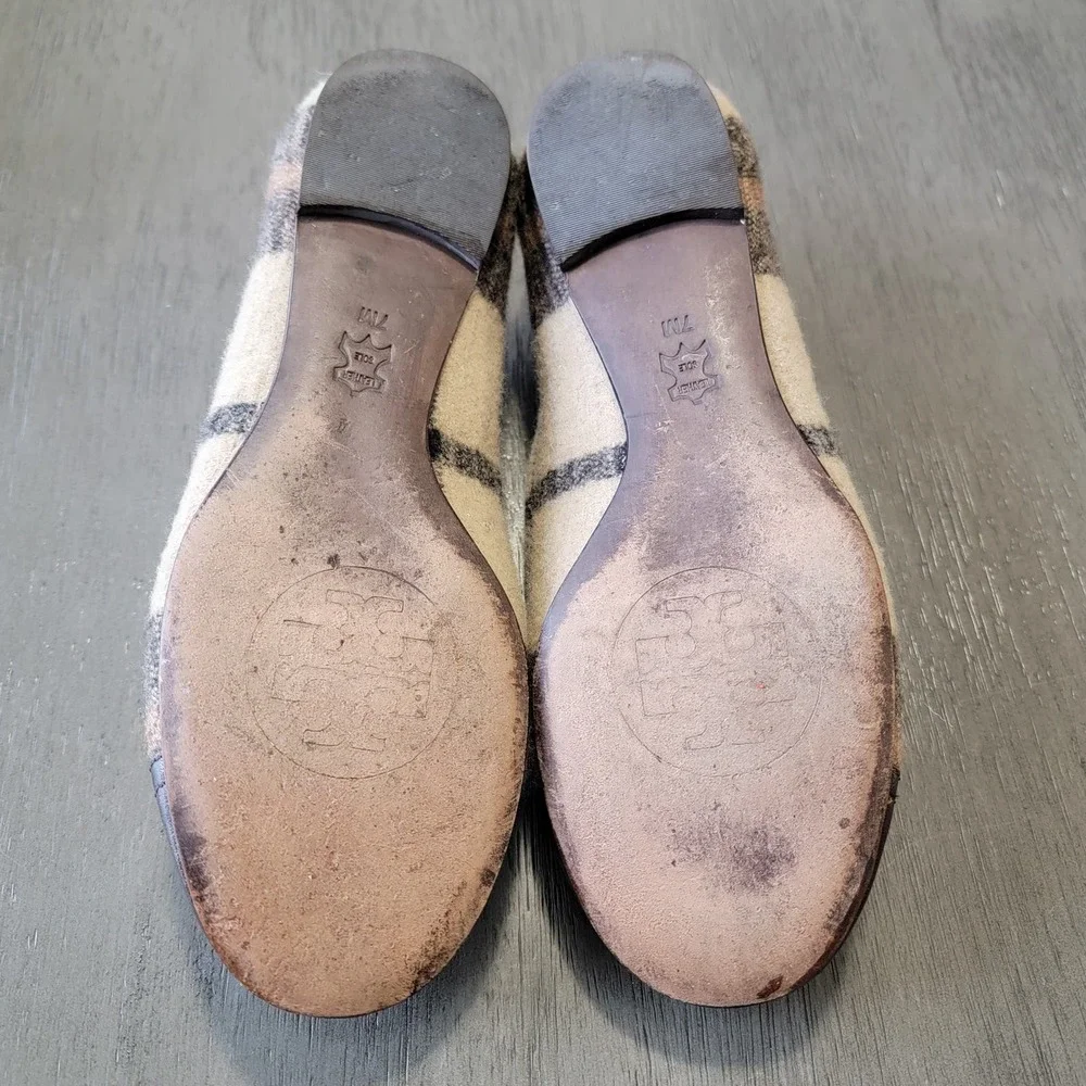 Tory Burch Serena Plaid Ballet Flat Shoe‎ Size 7